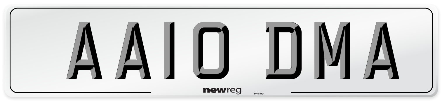 AA10 DMA Number Plate from New Reg
